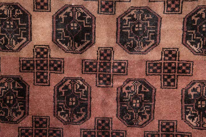 3' 7 x 8' 6 Hand Knotted Ultra Vintage Persian Wool Square Rug