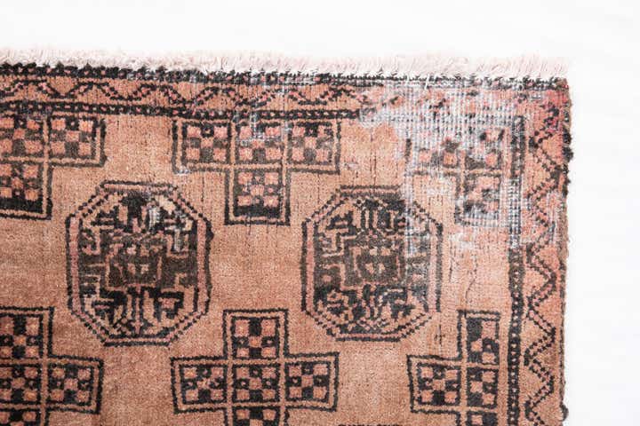3' 7 x 8' 6 Hand Knotted Ultra Vintage Persian Wool Square Rug