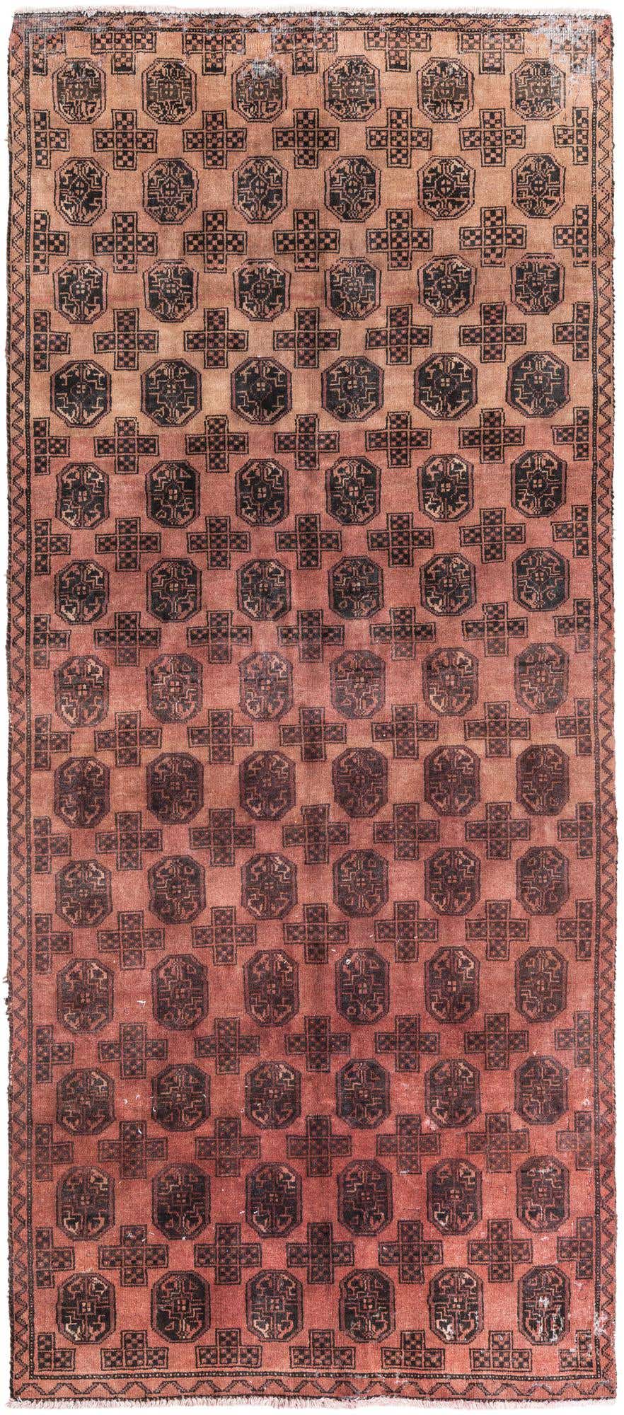 3' 7 x 8' 6 Hand Knotted Ultra Vintage Persian Wool Square Rug