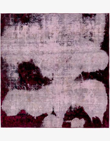 6' 8 x 6' 10 Hand Knotted Ultra Vintage Persian Wool Square Rug