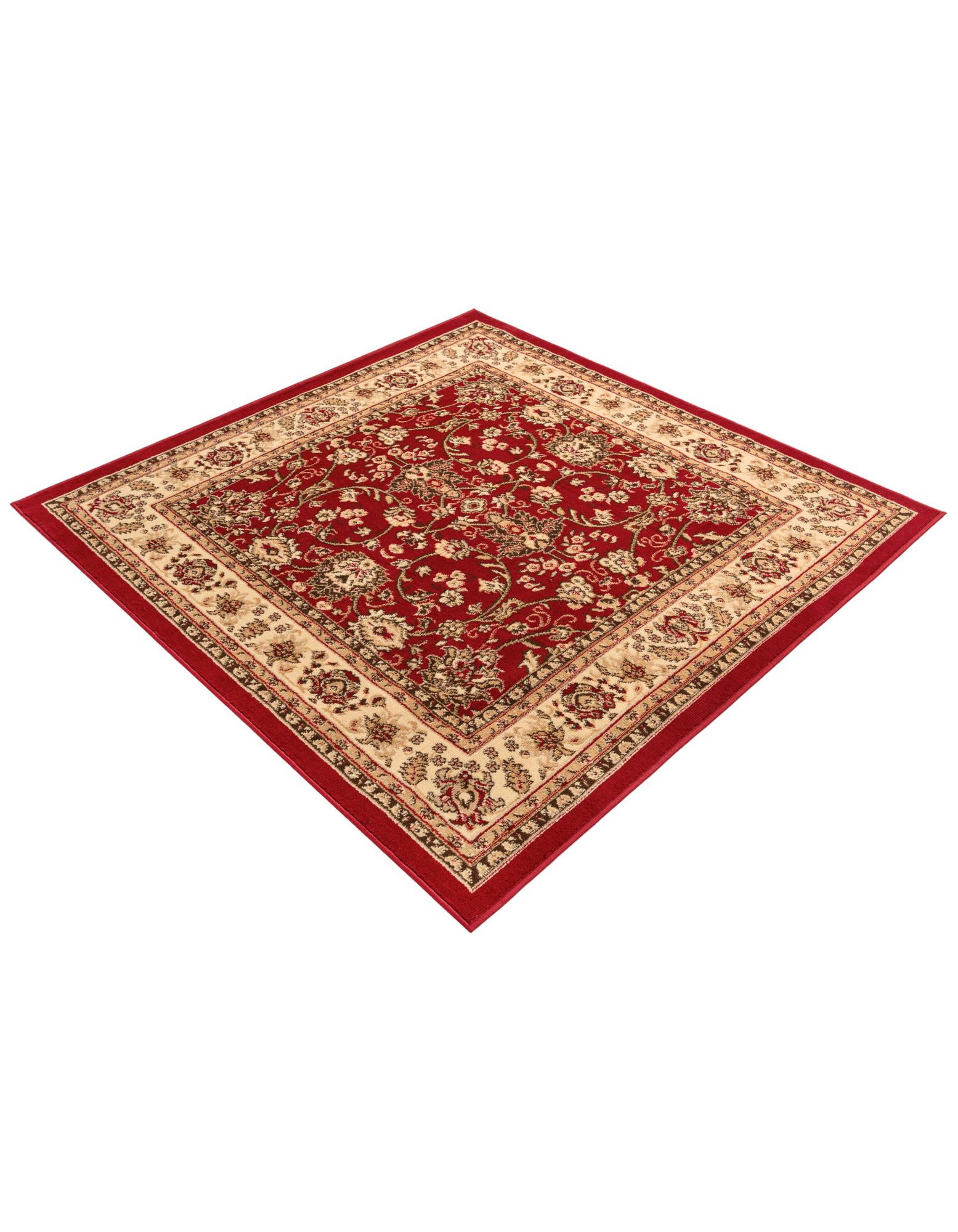 Burgundy 5' 3 x 5' 3 Yasmin Square Rug | Rugs.com