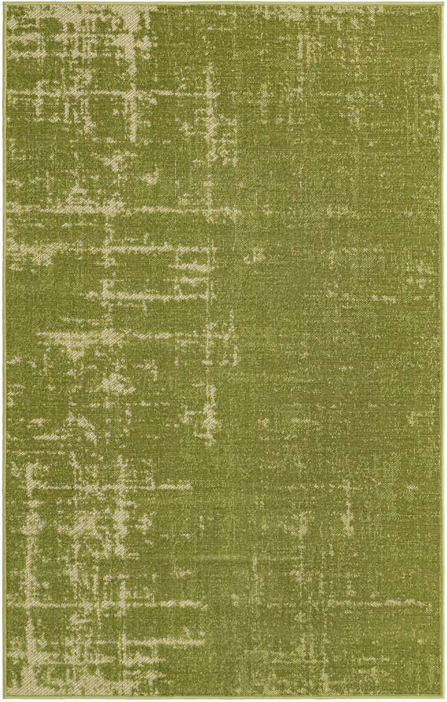 3' 3 x 5' 3 Byron · Abstract rug, green and ivory