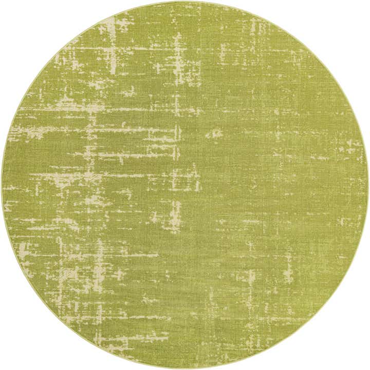 7' 10 x 7' 10 Byron · Abstract rug, green and ivory
