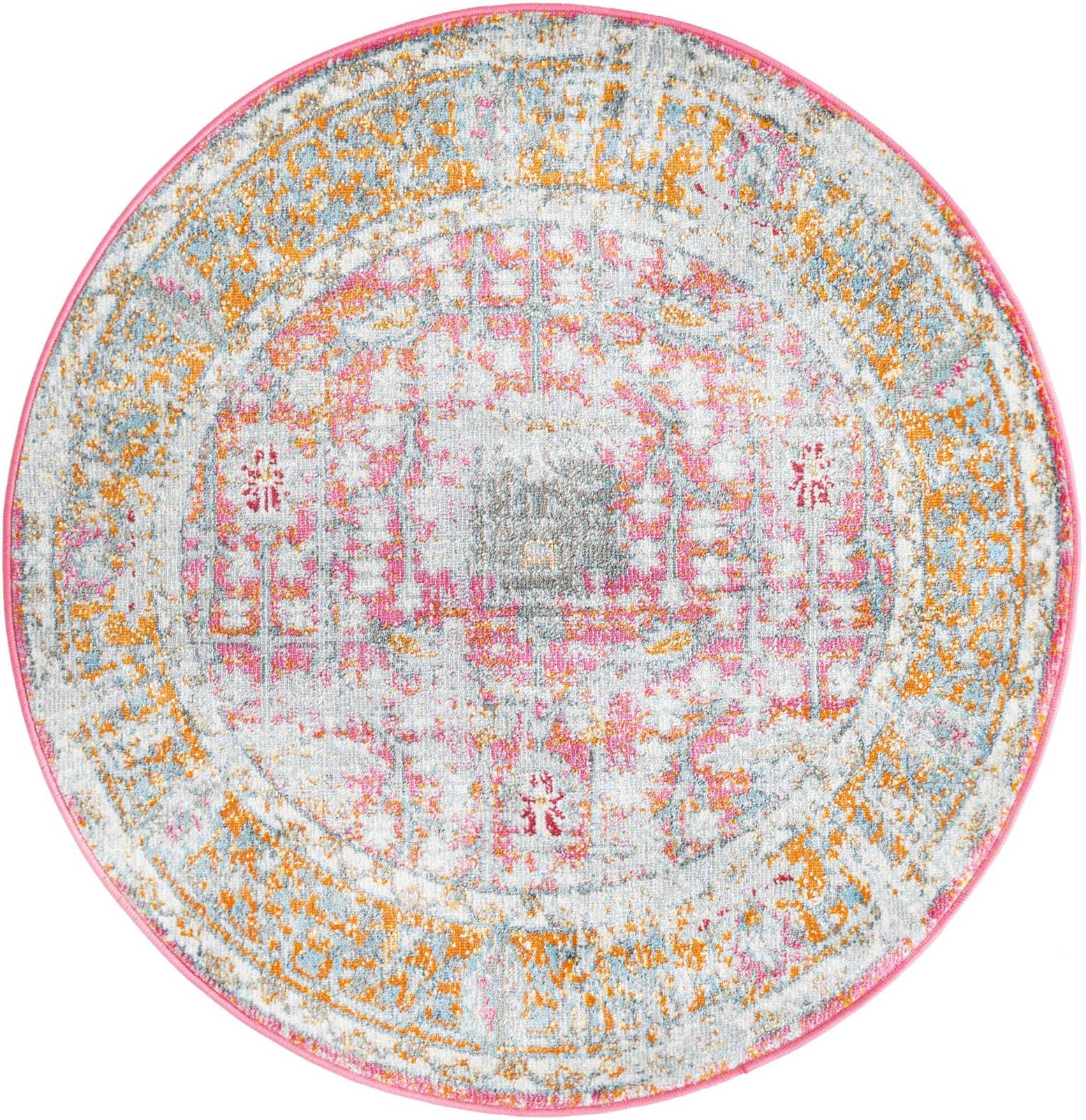 3' 3 x 3' 3 Calm · Medallion rug, pink