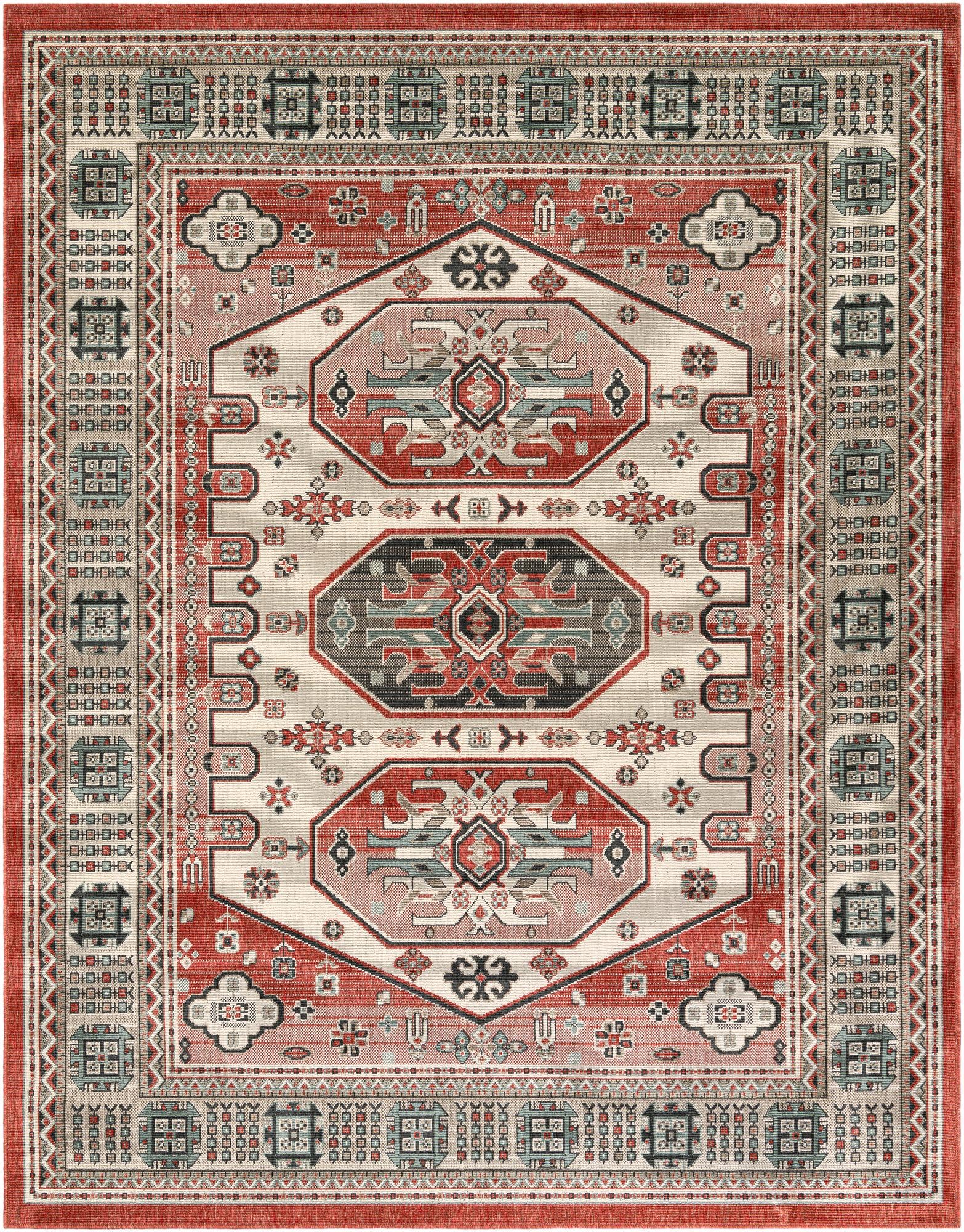 Calvin · Border Outdoor Rug, multi