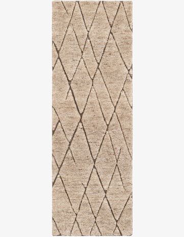 Camel Brown Atlas Moroccan Wool Runner Rug