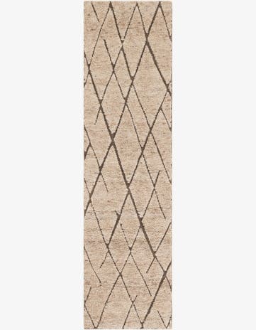 Camel Brown Atlas Moroccan Wool Runner Rug
