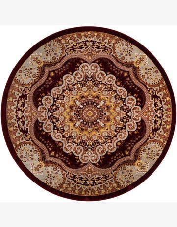 Candlelight · Medallion Washable Rug, burgundy red