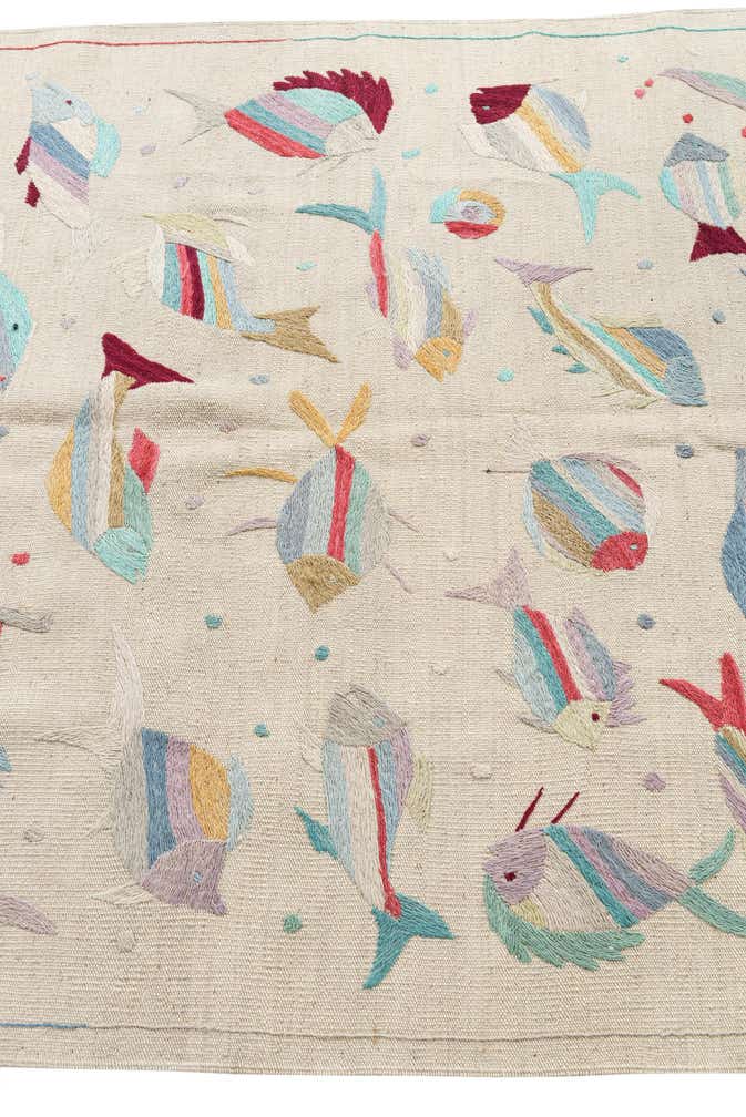 4' 2 x 6' Hand Woven Kilim Suzani Wool Rug