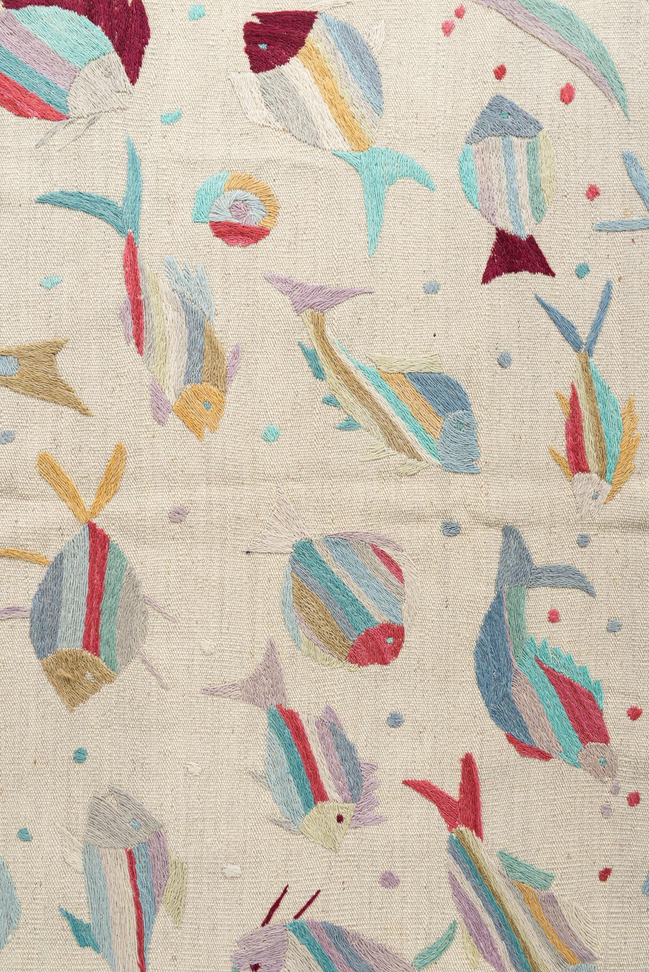 4' 2 x 6' Hand Woven Kilim Suzani Wool Rug