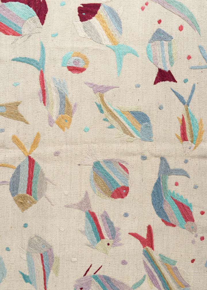 4' 2 x 6' Hand Woven Kilim Suzani Wool Rug