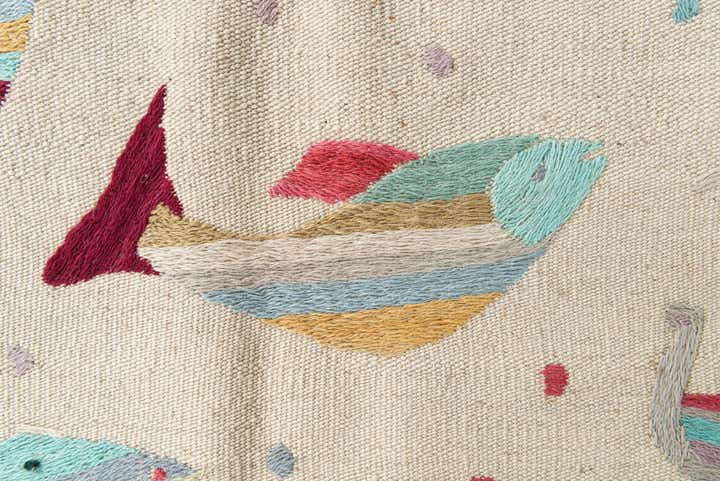 4' 2 x 6' Hand Woven Kilim Suzani Wool Rug