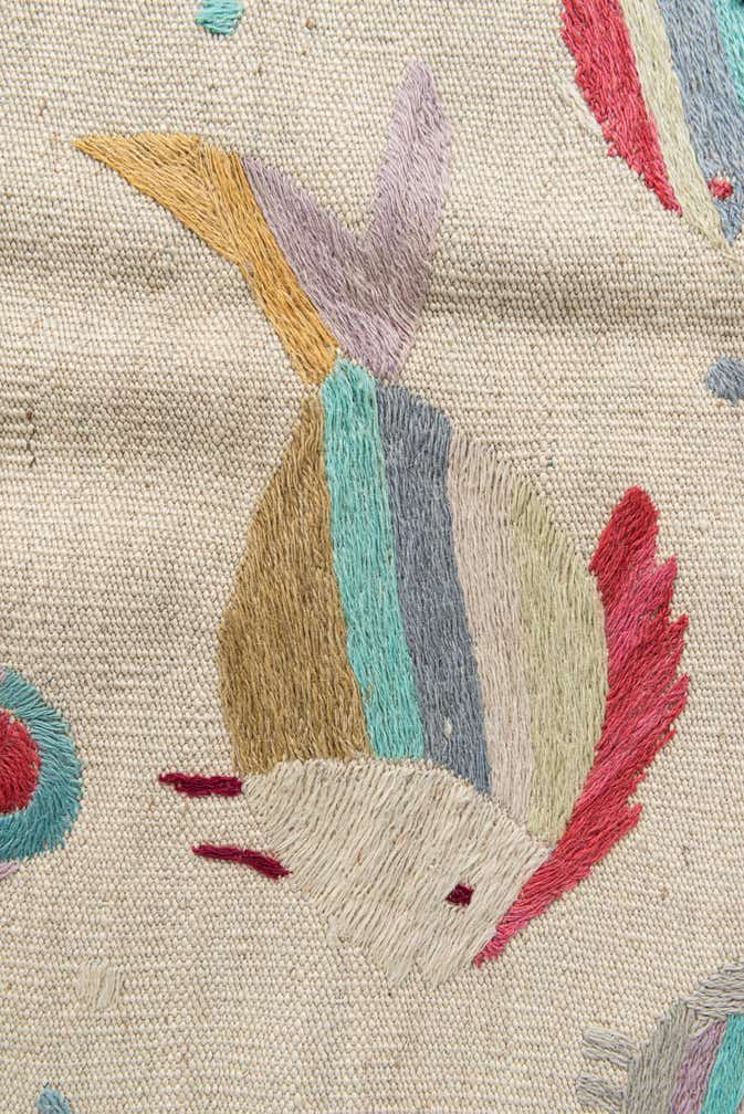 4' 2 x 6' Hand Woven Kilim Suzani Wool Rug