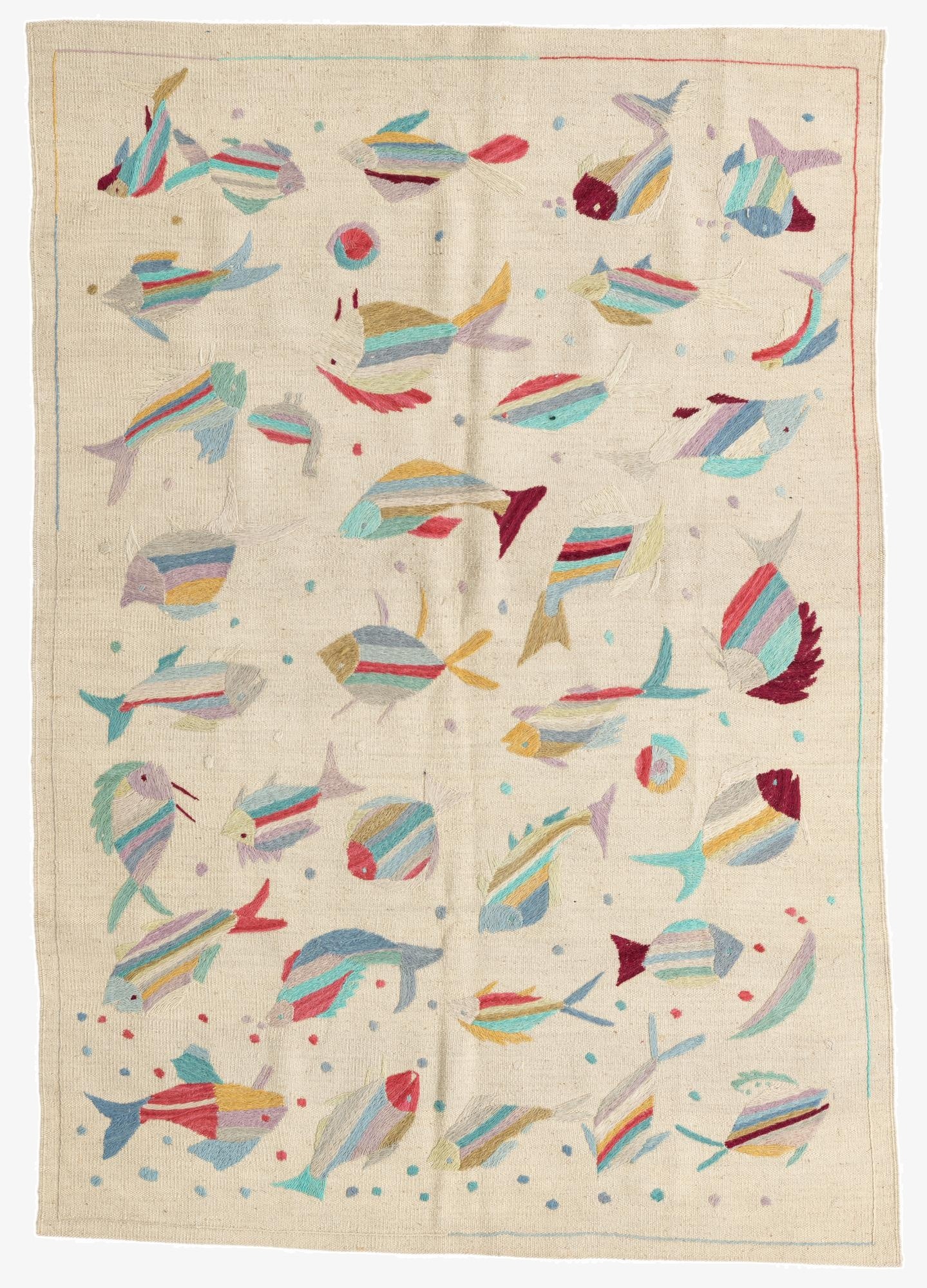 4' 2 x 6'  Hand Woven Kilim Suzani Wool Rug