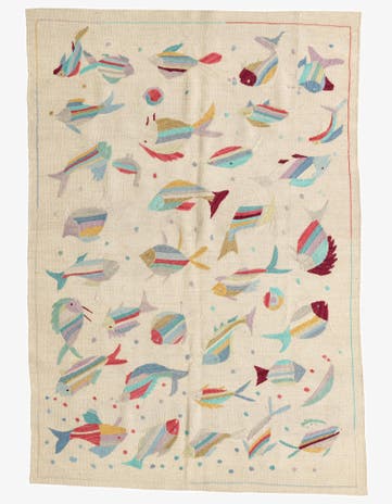 4' 2 x 6' Hand Woven Kilim Suzani Wool Rug