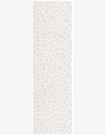 2' 7 x 10' Cardamom · Leopard print Outdoor Rug, gray and ivory