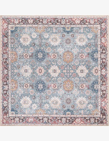 7' 10 x 7' 10 Carden · Border Washable Rug, green