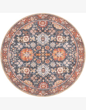 Carden · Border Washable Rug, navy blue
