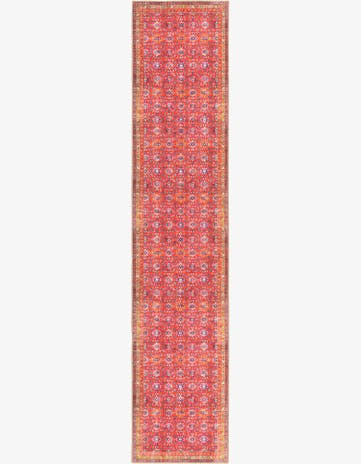 2' 6 x 12' Carew · Border Washable Rug, red