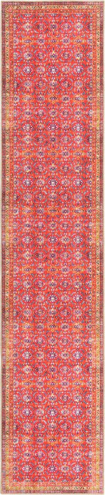 2' 6 x 12' Carew · Border Washable Rug, red