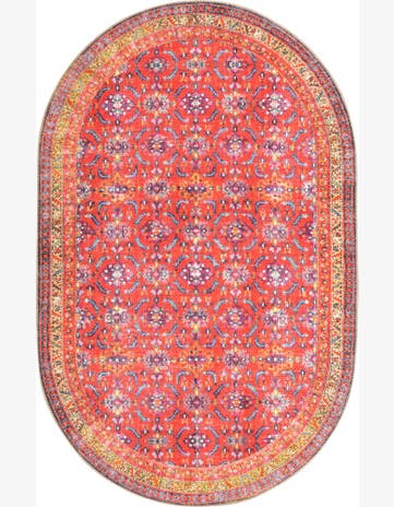Carew · Border Washable Rug, red