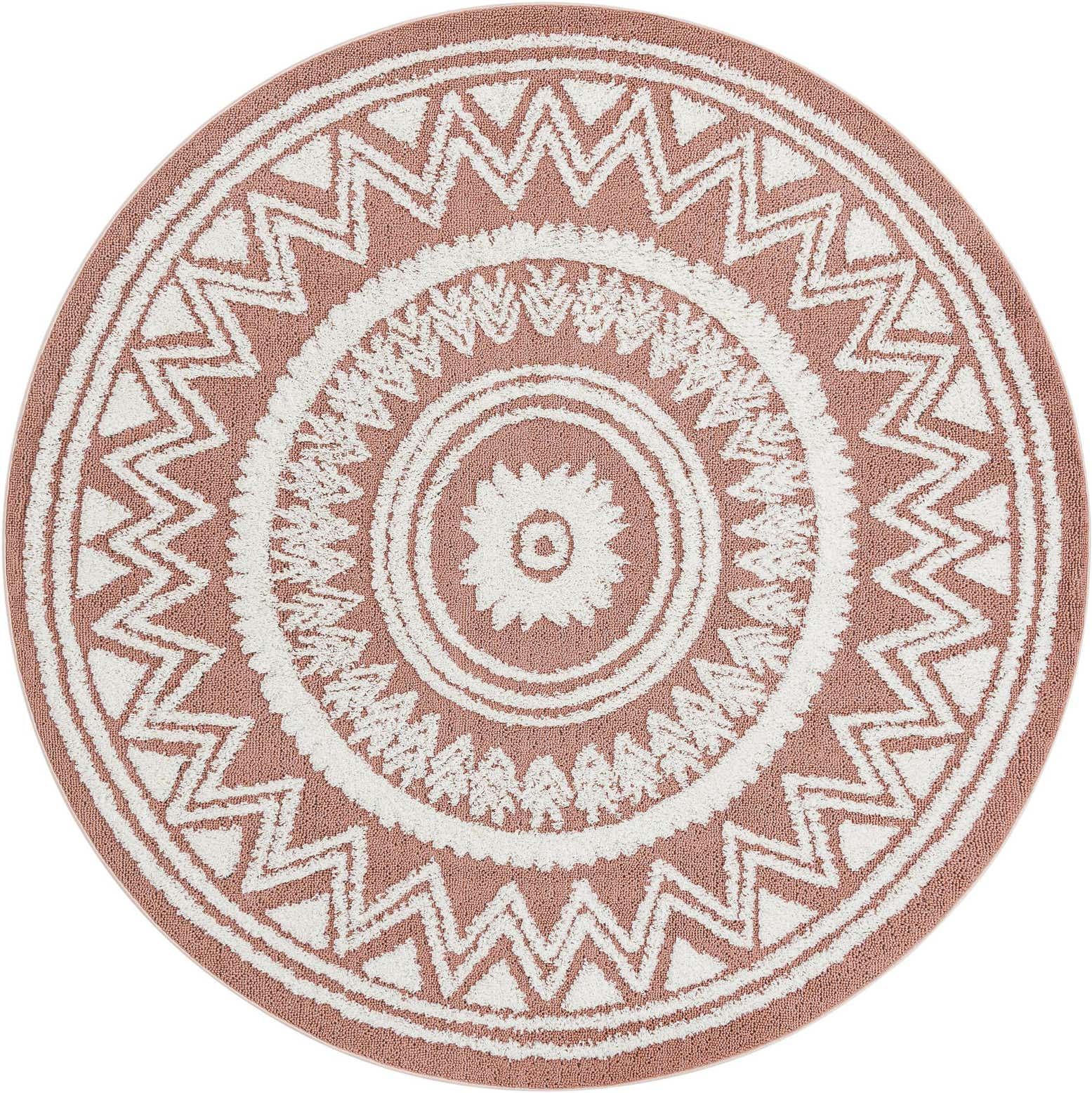 7' 10 x 7' 10 Carlin · Medallion rug, pink