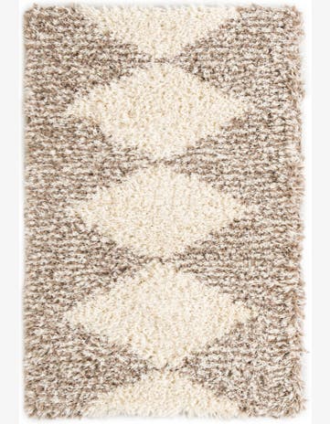 4' x 6' Carlton · Geometric shag rug, pearl and khaki