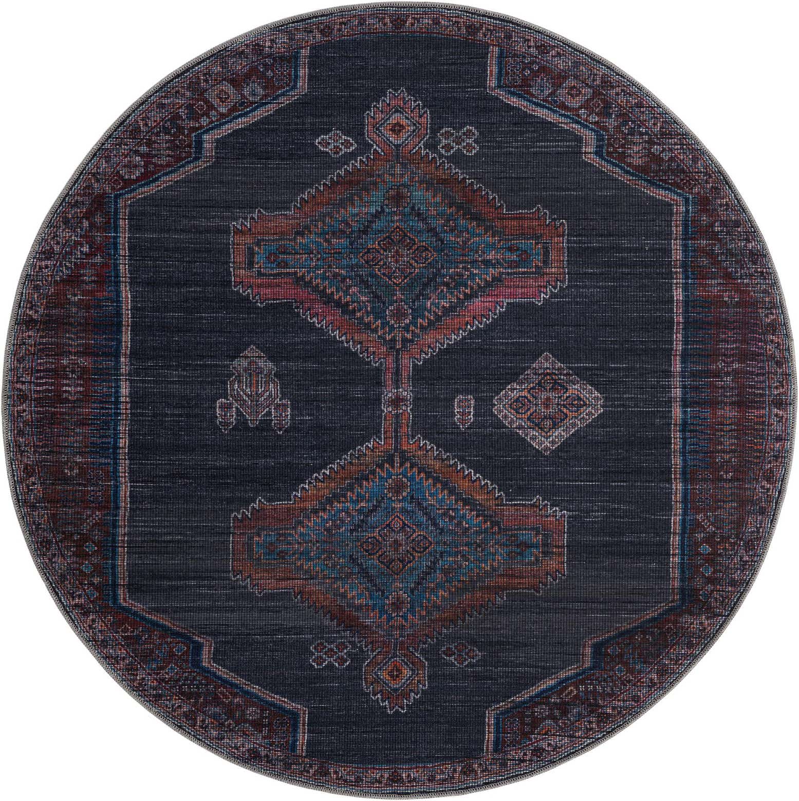 5' 3 x 5' 3 Washable Sisu Round Rug