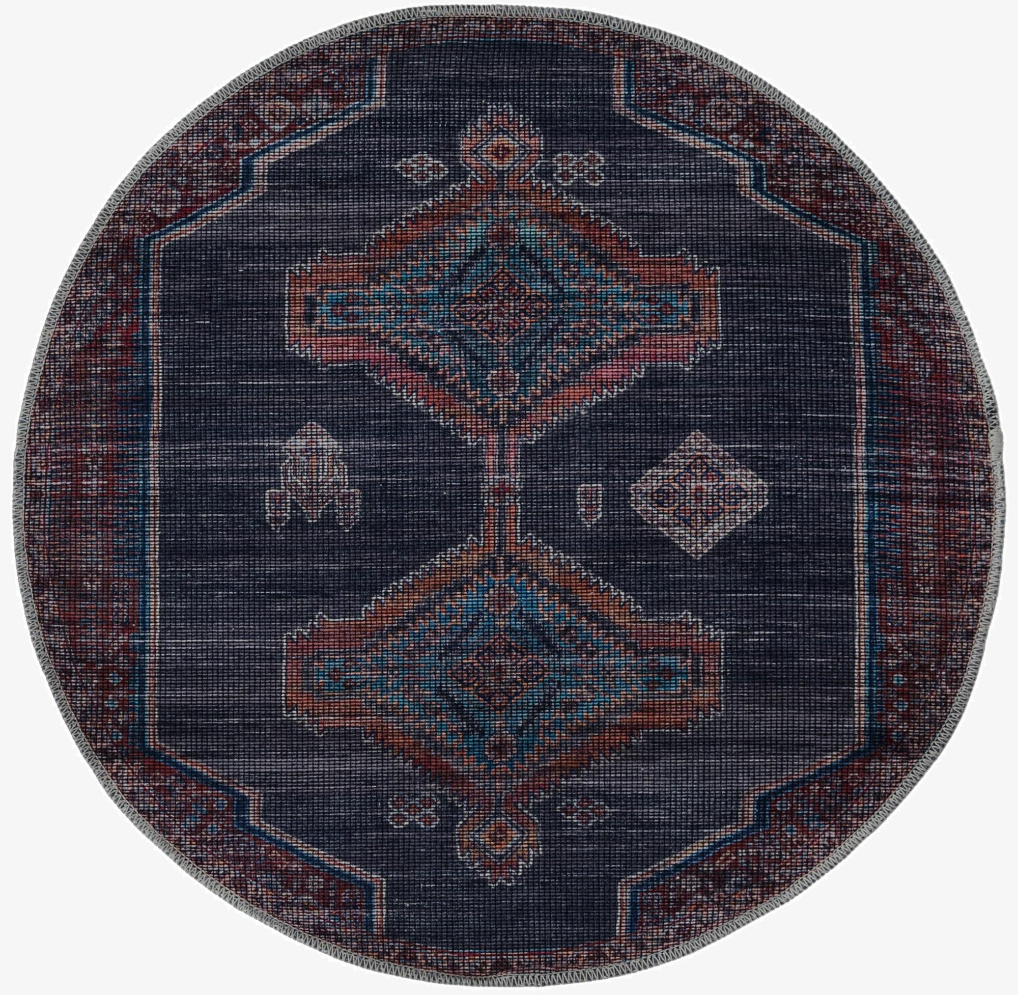 3' 3 x 3' 3  Washable Sisu Round Rug
