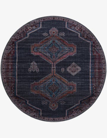Charcoal and Gray Washable Sisu Round Rug