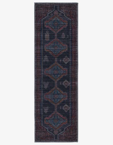 Charcoal and Gray Washable Sisu Runner Rug