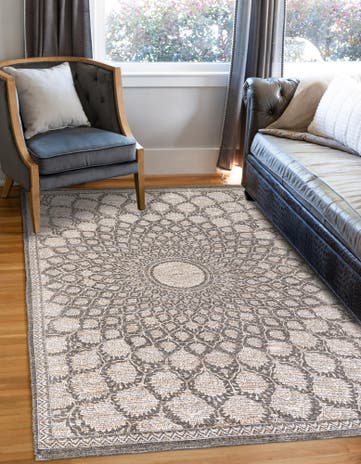 Charcoal and Ivory Hand Woven Chenille Jute Rug