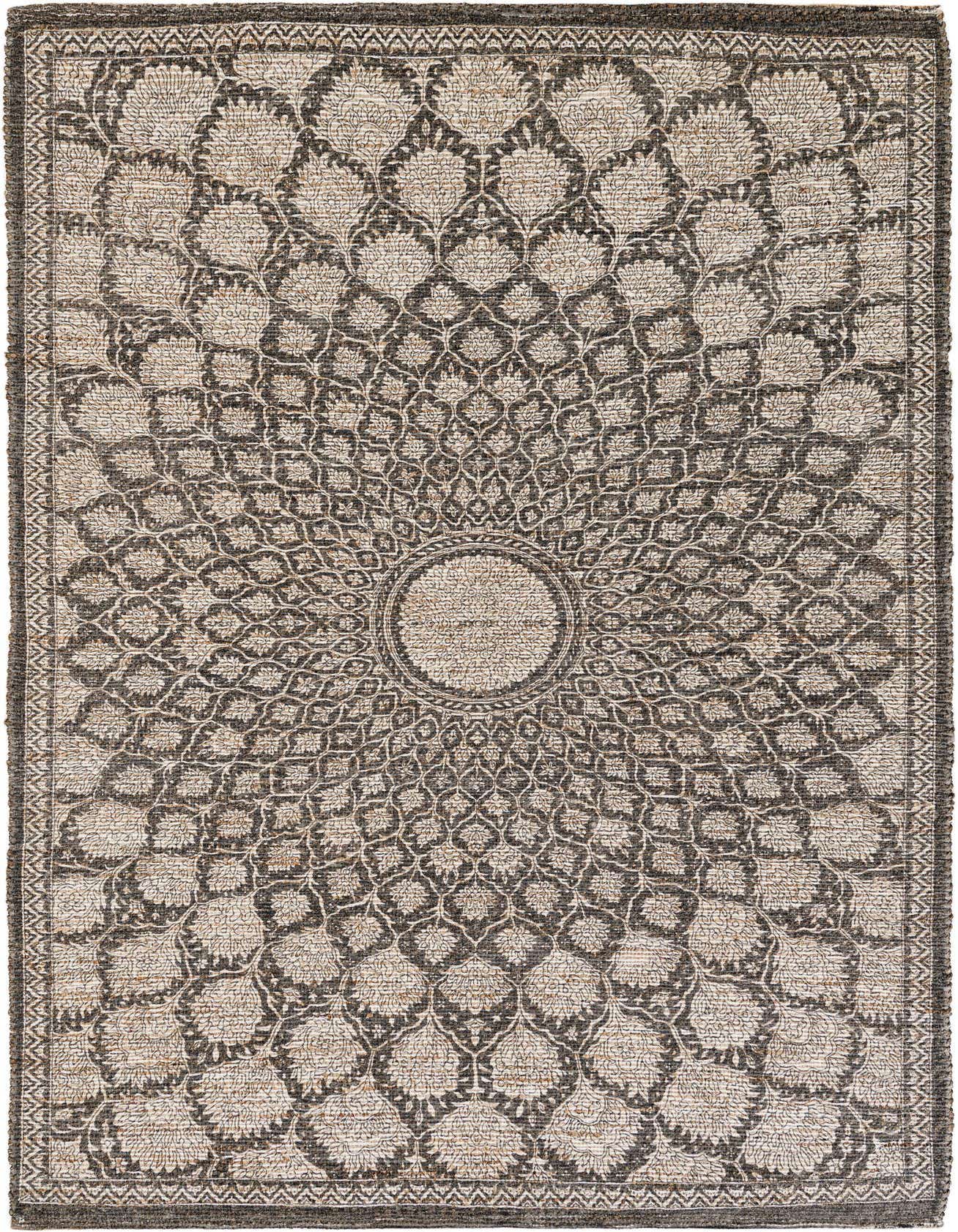 6' 1 x 9' Hand Woven Chenille Jute Rug