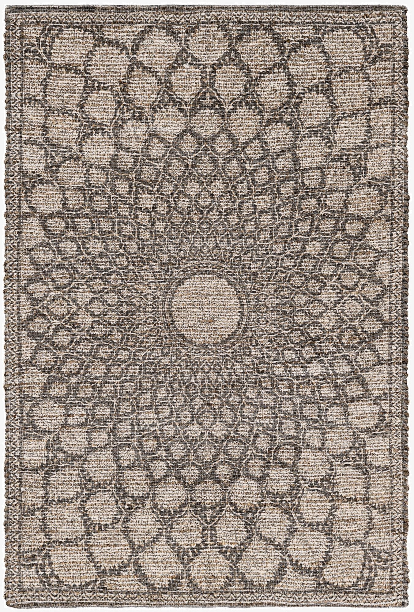 125cm x 185cm  Hand Woven Chenille Jute Alfombra