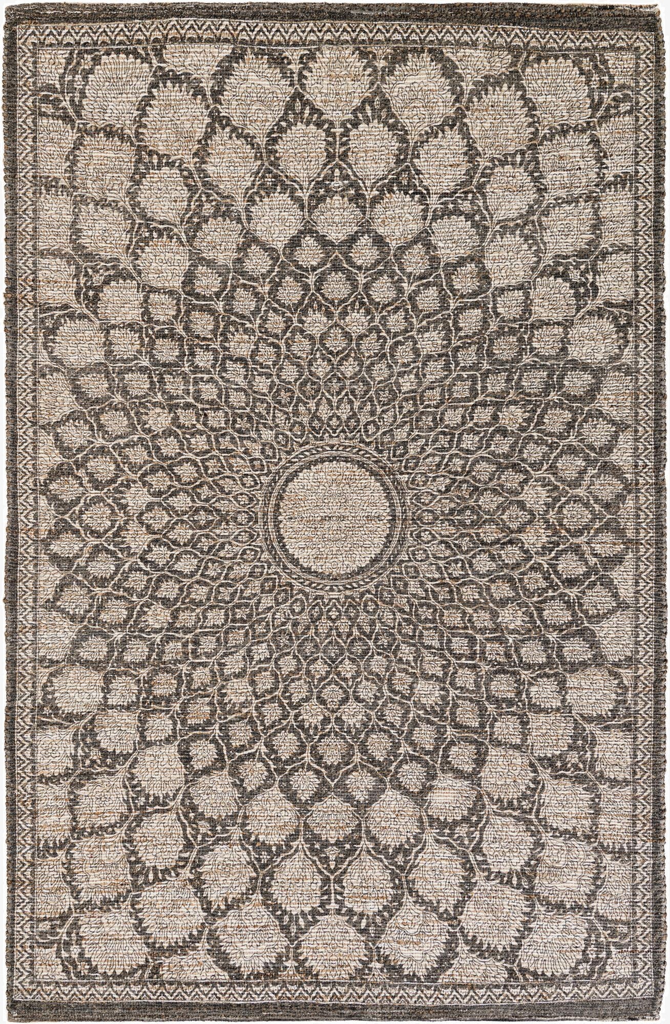 185cm x 275cm  Hand Woven Chenille Jute Alfombra