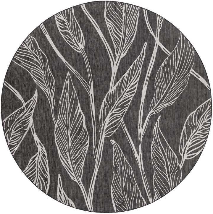 10' 8 x 10' 8 Easy-Clean Botanical Indoor / Outdoor Round Rug
