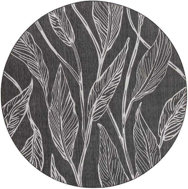 Detail image of 10' 8 x 10' 8 Easy-Clean Botanical Indoor / Outdoor Round Rug
