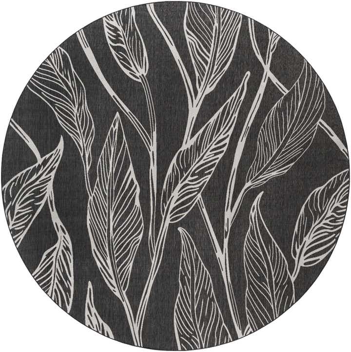 13' x 13' Easy-Clean Botanical Indoor / Outdoor Round Rug