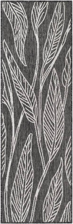Detail image of 2' x 6' Easy-Clean Botanical Indoor / Outdoor Runner Rug