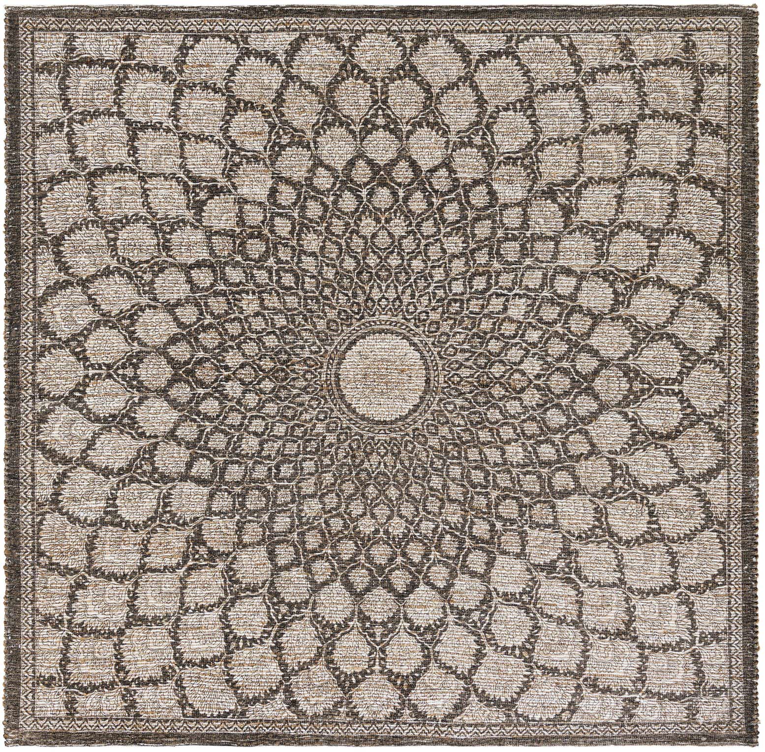 7' 10 x 7' 10 Chenille Jute Square Rug