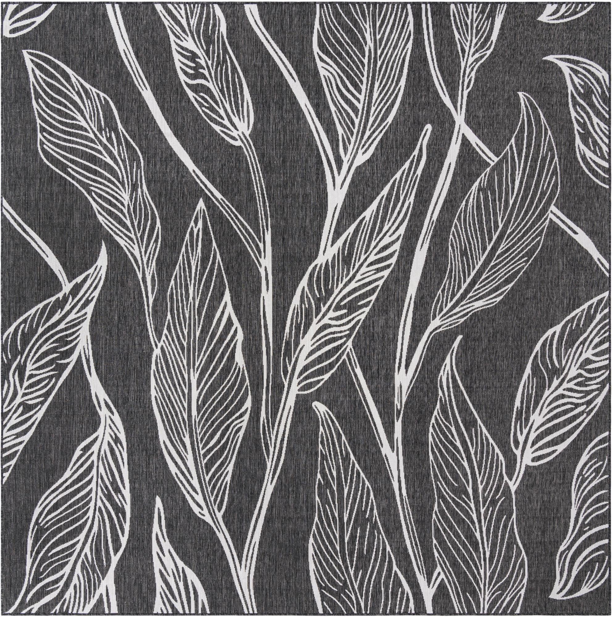 10' 8 x 10' 8 Easy-Clean Botanical Indoor / Outdoor Square Rug