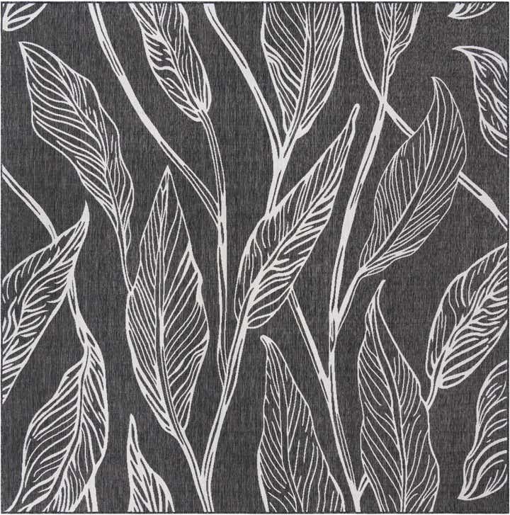 10' 8 x 10' 8 Easy-Clean Botanical Indoor / Outdoor Square Rug