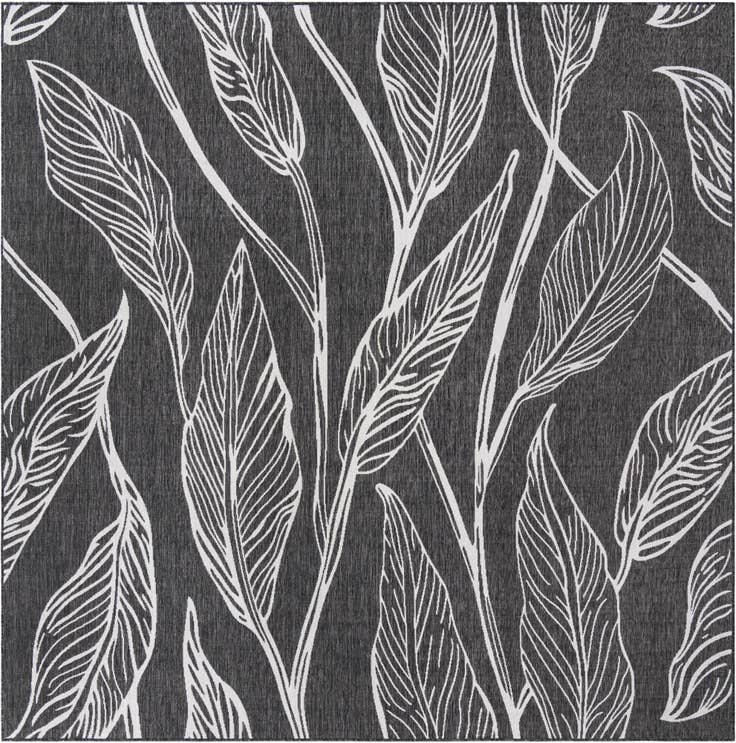 Detail image of 10' 8 x 10' 8 Easy-Clean Botanical Indoor / Outdoor Square Rug
