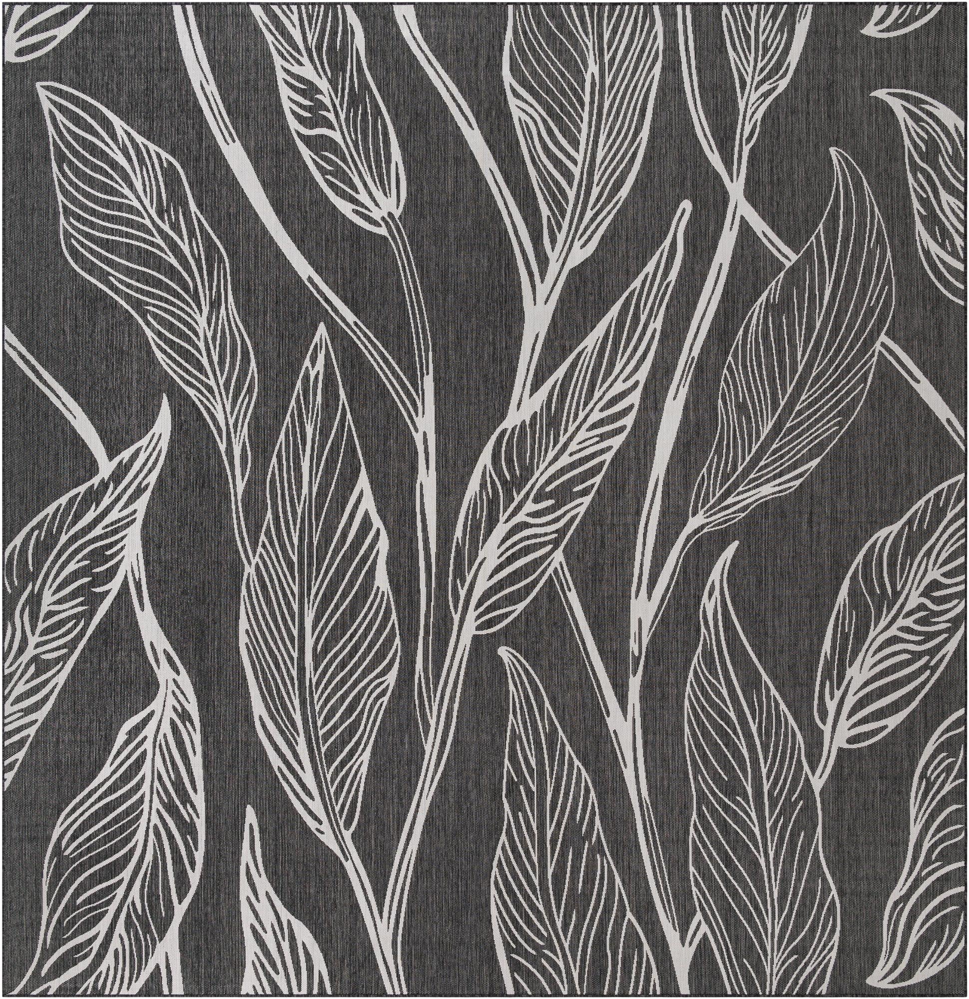 13' x 13' Easy-Clean Botanical Indoor / Outdoor Square Rug
