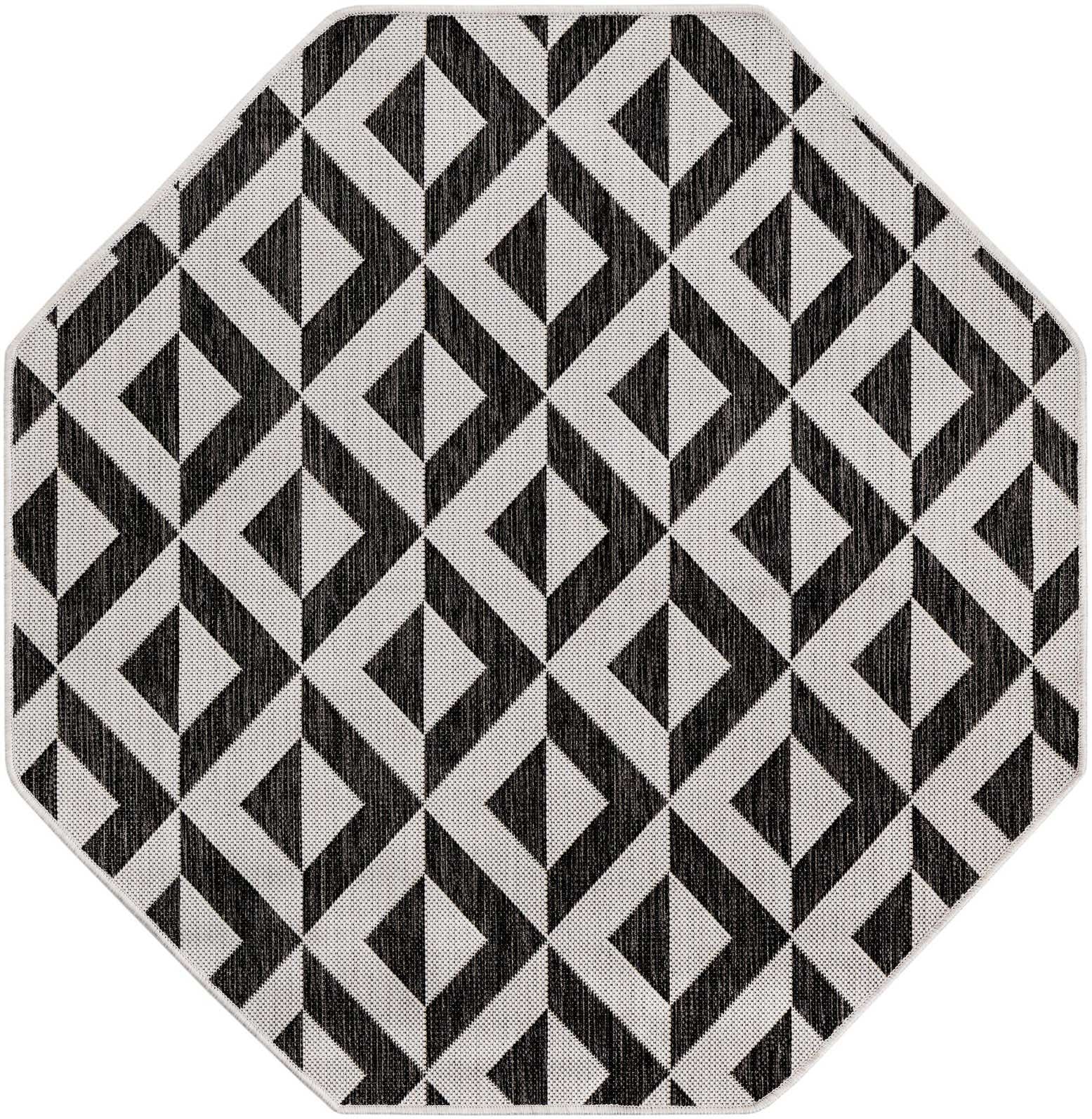 4' 1 x 4' 1 Easy-Clean Jill Zarin Indoor / Outdoor Octagon Rug