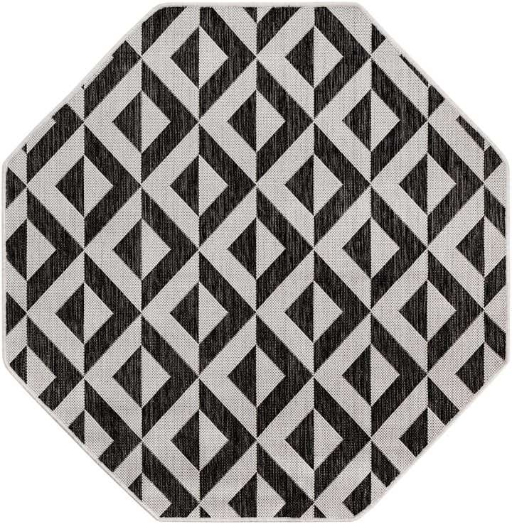 4' 1 x 4' 1 Easy-Clean Jill Zarin Indoor / Outdoor Octagon Rug