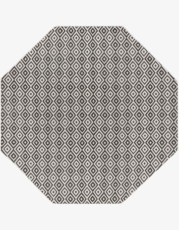 Charcoal Gray Easy-Clean Jill Zarin Costa Rica Indoor / Outdoor Octagon Rug