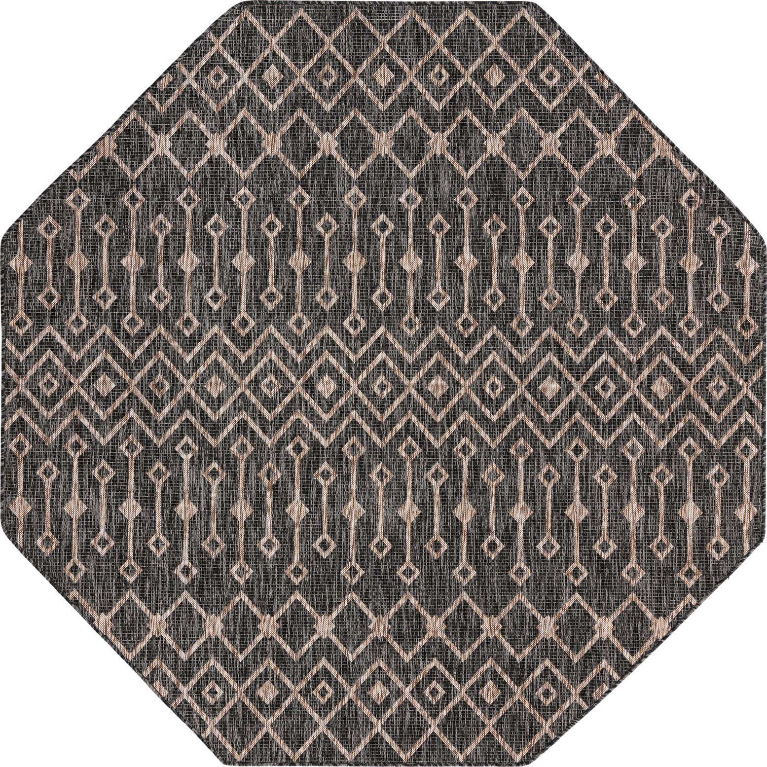 7' 10 x 7' 10 Easy-Clean Lattice Indoor / Outdoor Octagon Rug