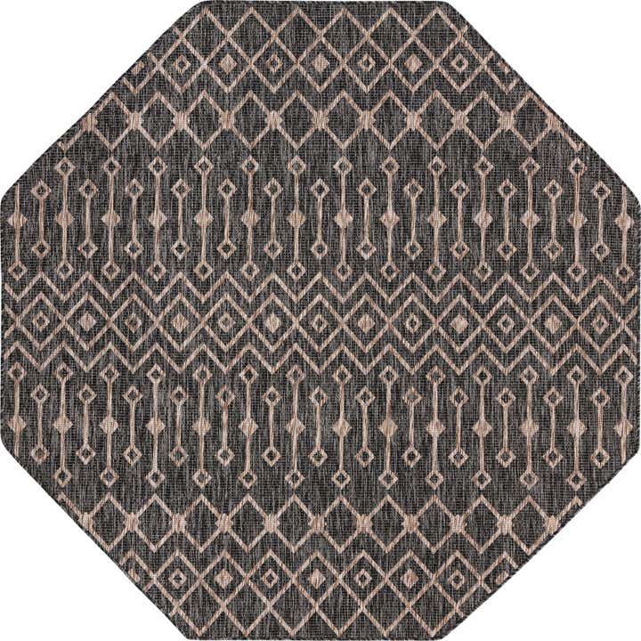 7' 10 x 7' 10 Easy-Clean Lattice Indoor / Outdoor Octagon Rug