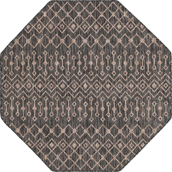 5' 3 x 5' 3 Easy-Clean Trellis Indoor / Outdoor Octagon Rug
